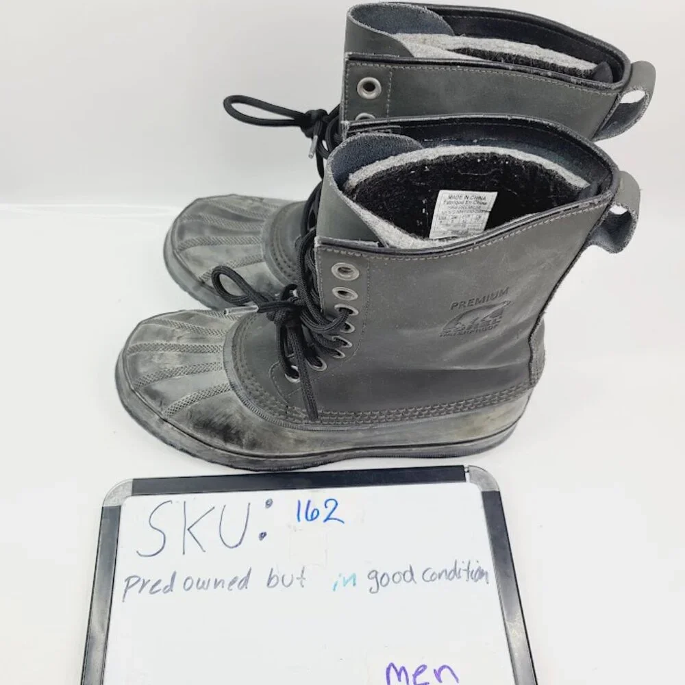 Sorel Men's Gray Premium T NM1330-093 Rubber Waterproof Rain Duck Boot‎ Size 9